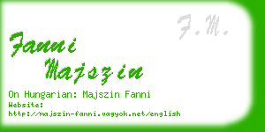 fanni majszin business card